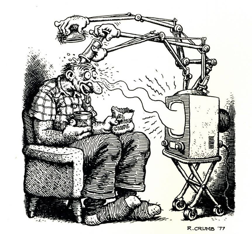 Disegno di Robert Crumb ispirato al brano I'm the slime di Frank Zappa