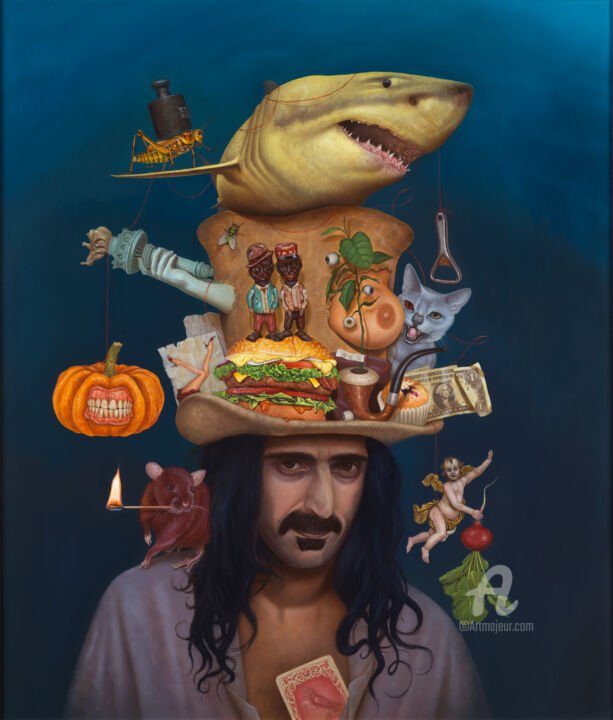 Frank Zappa YELLOW SHARK (2016) dipinto di Frank Kortan