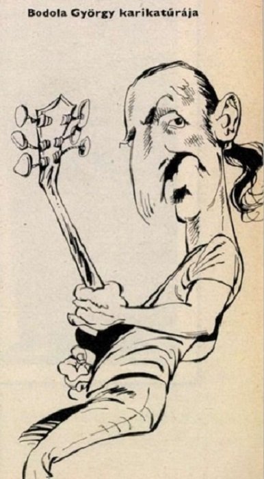 Frank Zappa caricatura di Bodola Gyorgy