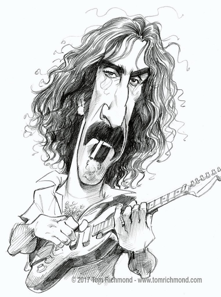 Frank Zappa caricatura di Tom Richmond