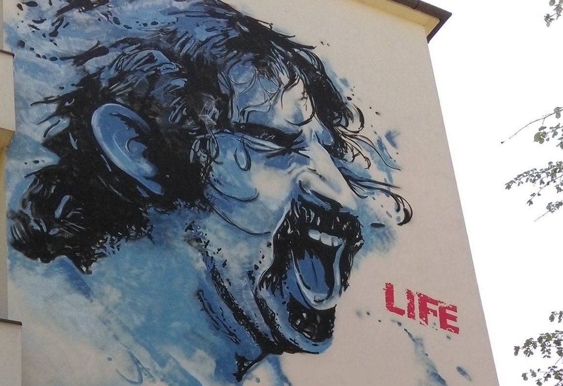 Oświęcim (Polonia), dipinto che ritrae Frank Zappa