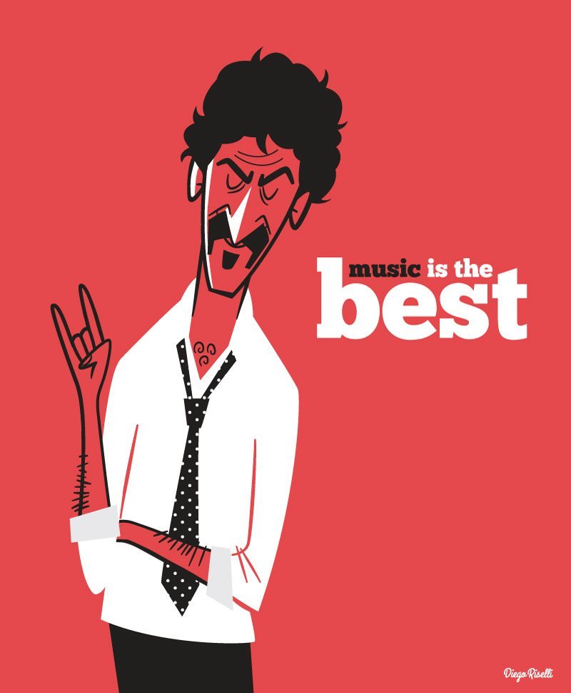 Frank Zappa Music is the Best disegno di Diego Riselli