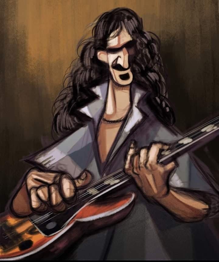 Frank Zappa caricatura di Caio Bucaretchi