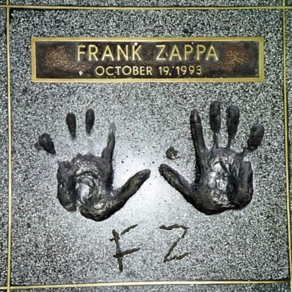 Impronte delle mani di Frank Zappa, Rock walk Sunset Boulevard, Hollywood
