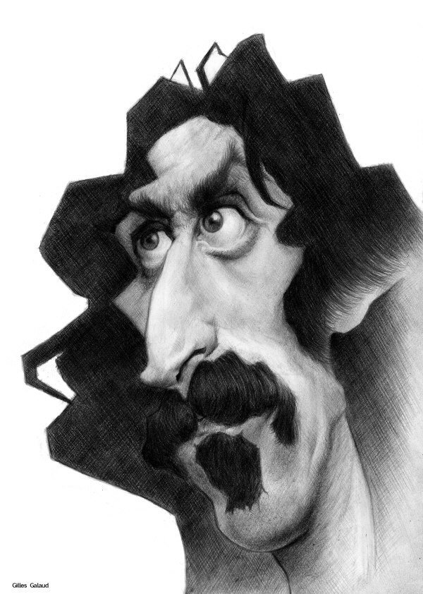 Frank Zappa caricatura di Gilles Galaud