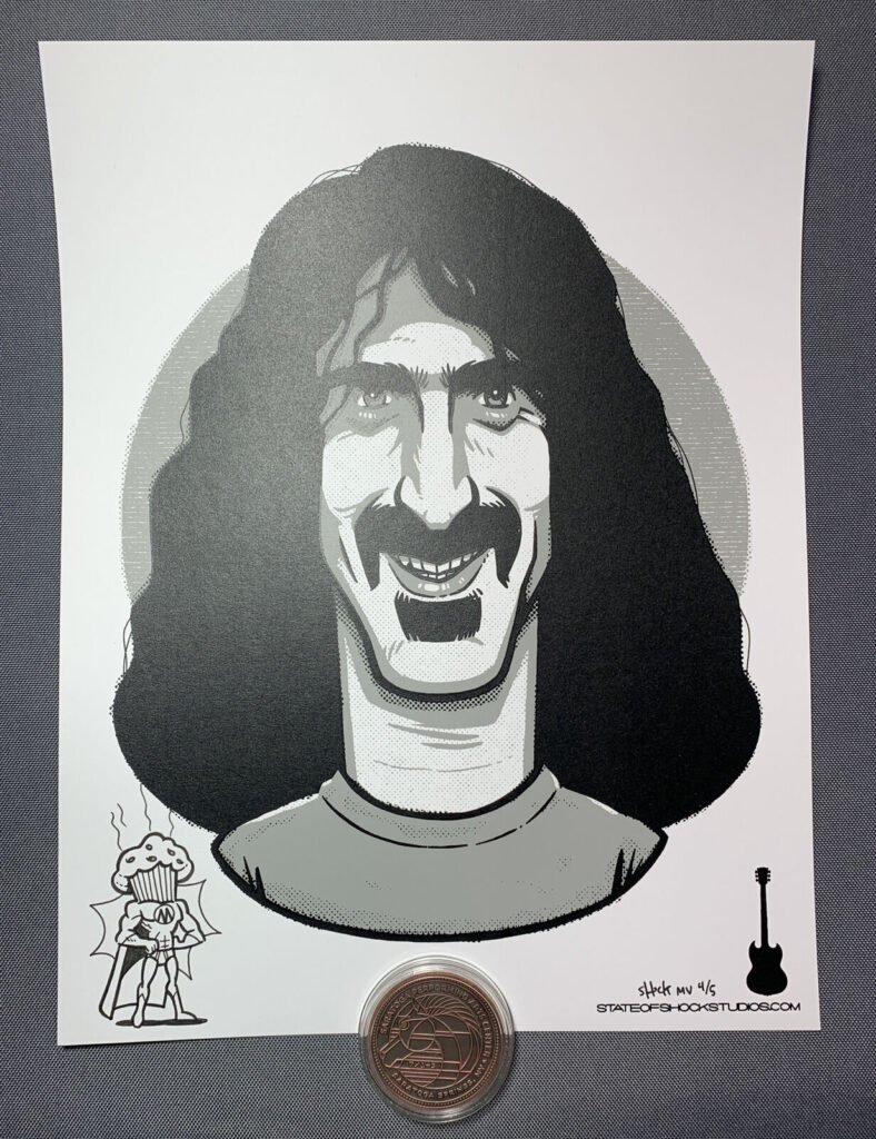 Frank Zappa (Muffin-Man Variant) - Poster disegno di Darin Shock