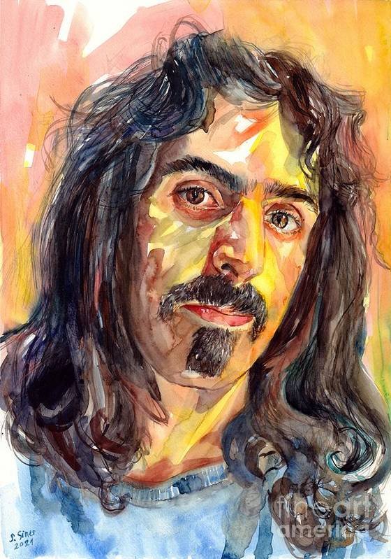 Frank Zappa dipinto di Suzann Sines
