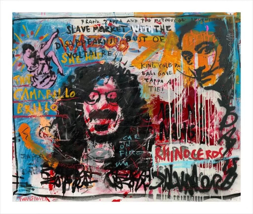 Frank Zappa e Salvador Dalì dipinto di Nick Twaalfhoven