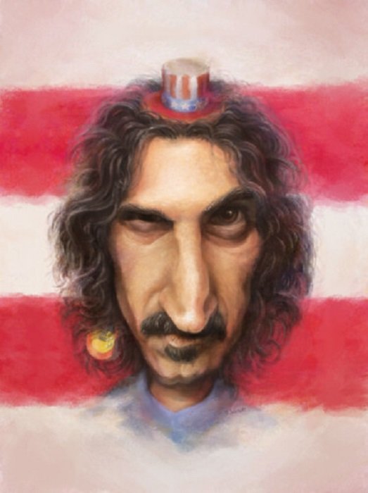 Frank Zappa caricatura Digital Arts di Renato Wilmers