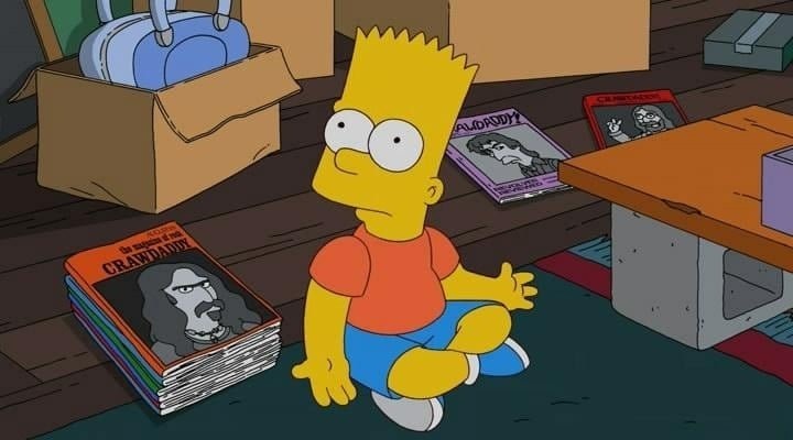 Una vignetta dei Simpson con un'immagine di Frank Zappa