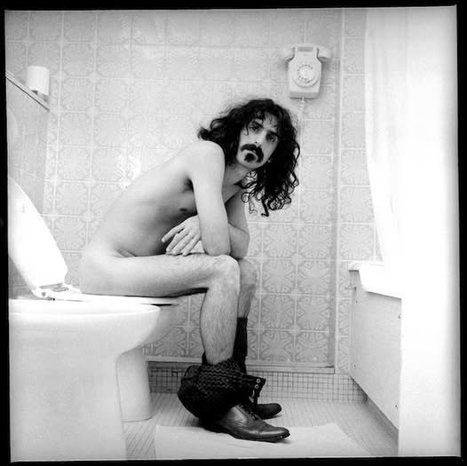 Il poster di Frank Zappa sul wc