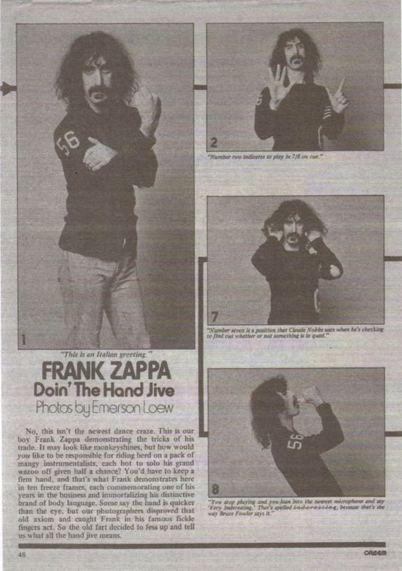 Frank Zappa e i segnali della mano