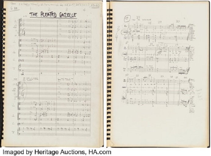 partitura orchestrale di I Have Seen the Pleated Gazelle di Frank Zappa